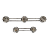 Pair of wall hooks in steel, industrial style, 1950s