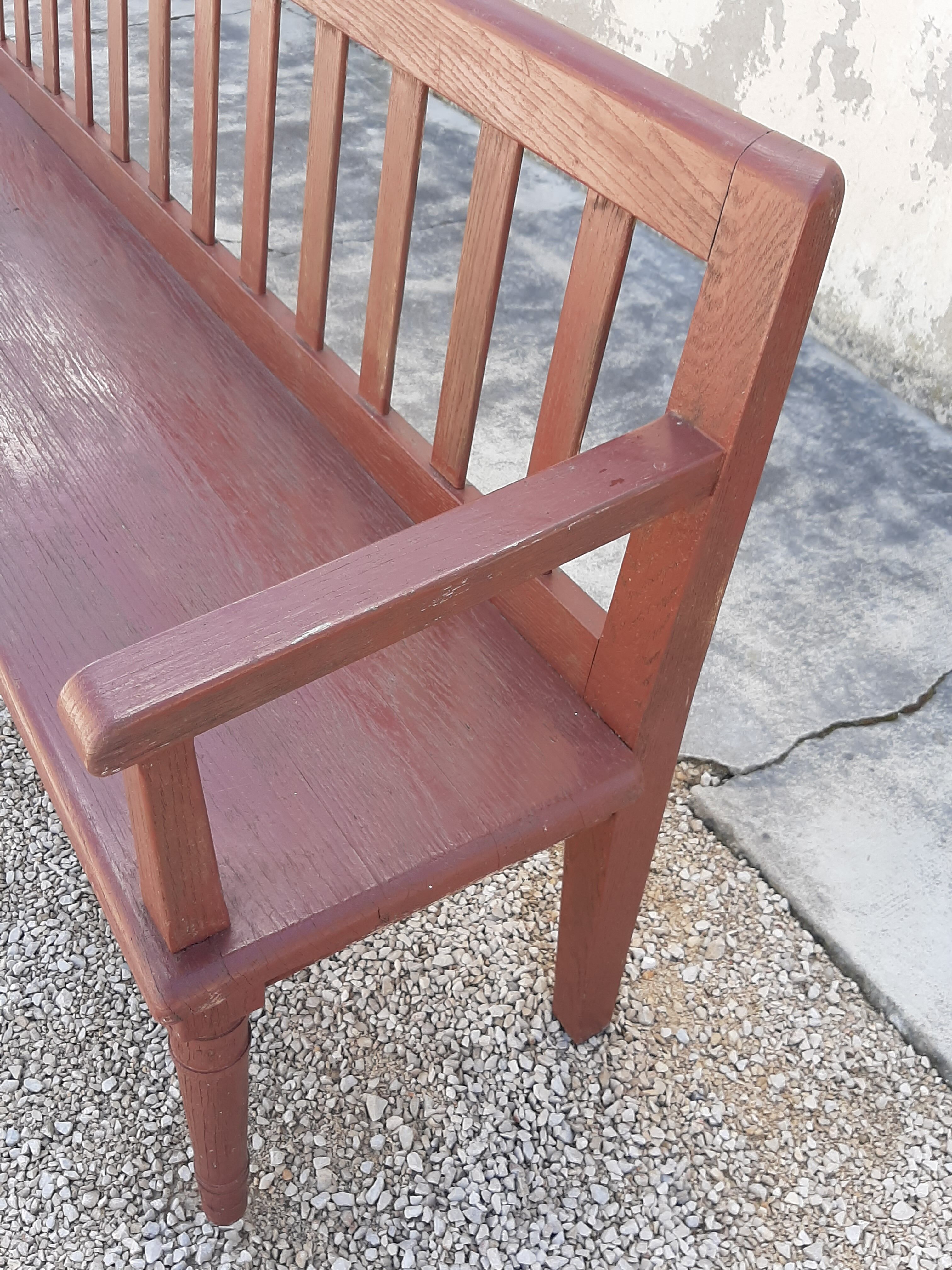 Oak station bench 2m80