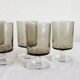8 wine glasses in smoked glass Luminarc vintage 70s