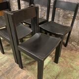 6 vintage chairs circa 1960 patinated black