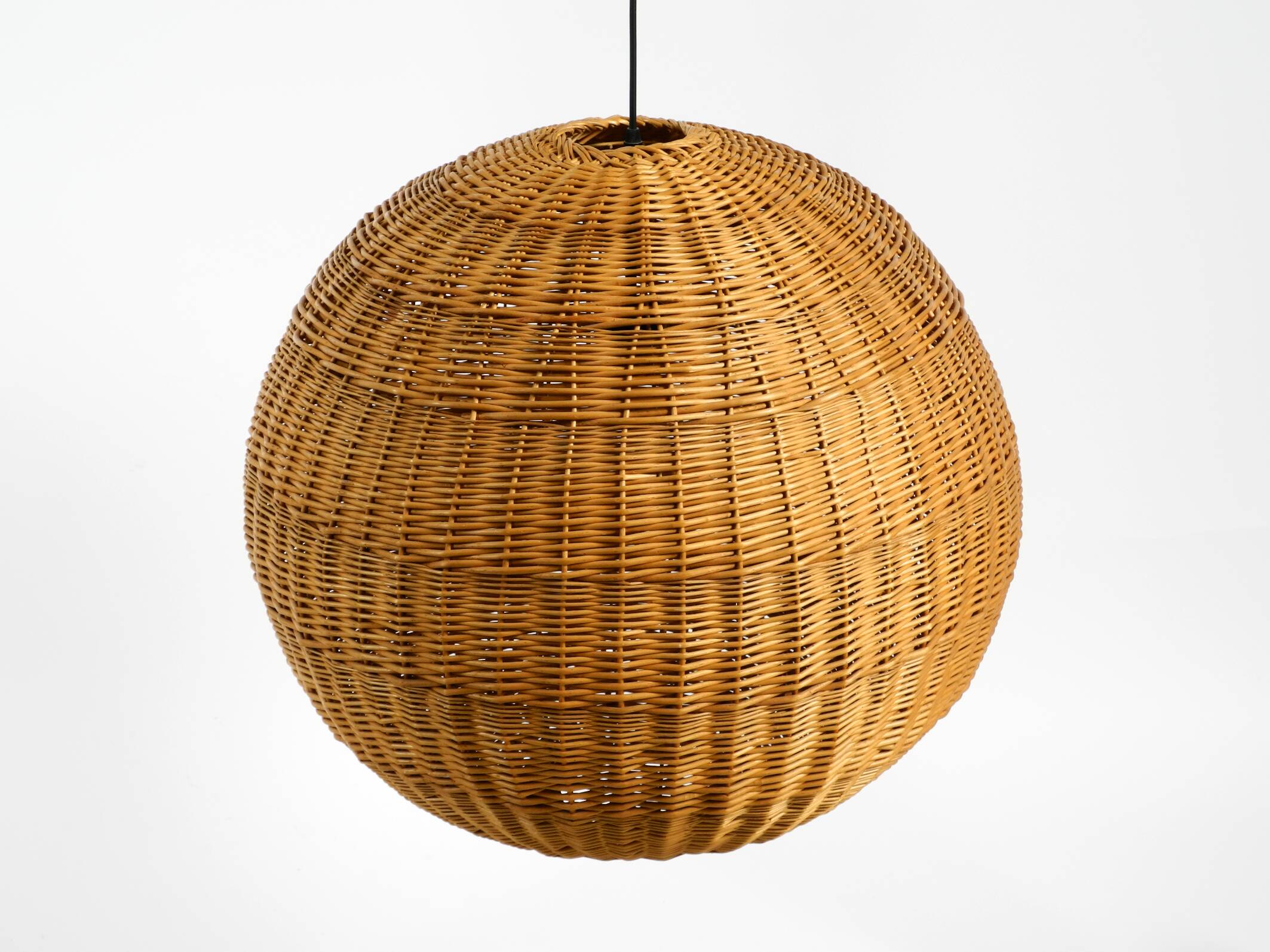 Very rare original XXL rattan ball pendant lamp | Mid Century Modern | Ø 66