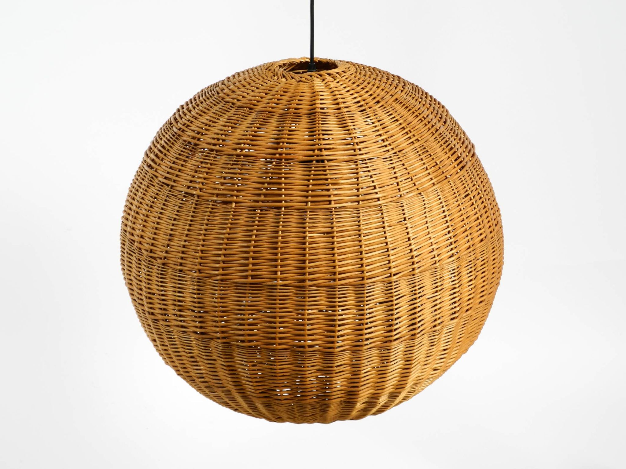 Very rare original XXL rattan ball pendant lamp | Mid Century Modern | Ø 66