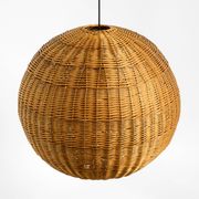Very rare original XXL rattan ball pendant lamp | Mid Century Modern | Ø 66