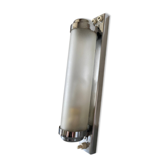 Lamp wall lamp vintage tube sandblasted glass and mounting chrome