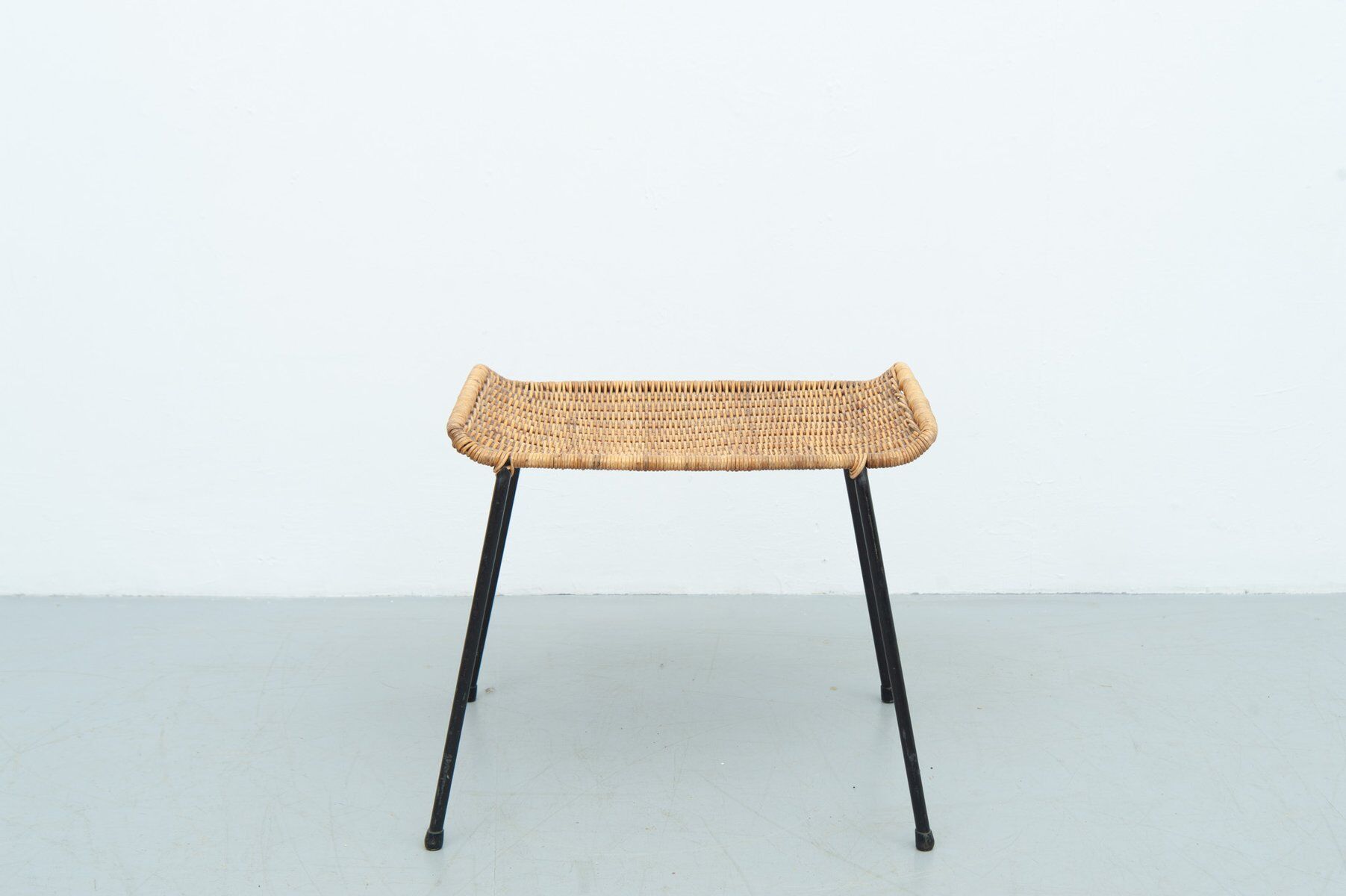 Gian Franco Legler attributed rattan stool, 1950s