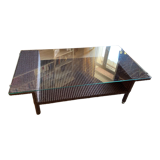 Coffee table rattan wicker glass