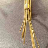 Paire appliques modernes laiton opalines milieu de siècle, Maison Lunel, France, 1950