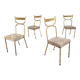 4 chaises en fer doré et tissu fleuri, Espagne, années 1980