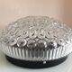Structured glass round ceiling lamp vintage 60s-70s