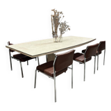 Jean Charles style travertine dining table