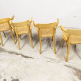 Set of 4 bistro chairs with armrests 1960