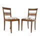 Pair of 1950s Czechoslovakian Refurbished Walnut Side Chairs in Floral Fabr