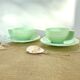 2 cups and saucers opaline mint art deco 50/60