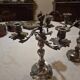 Pair of Louis XV style candelabra, in silvered bronze, 19th century.