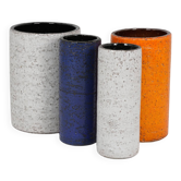 Ensemble de vases rouleaux en terre chamottée des années 1960