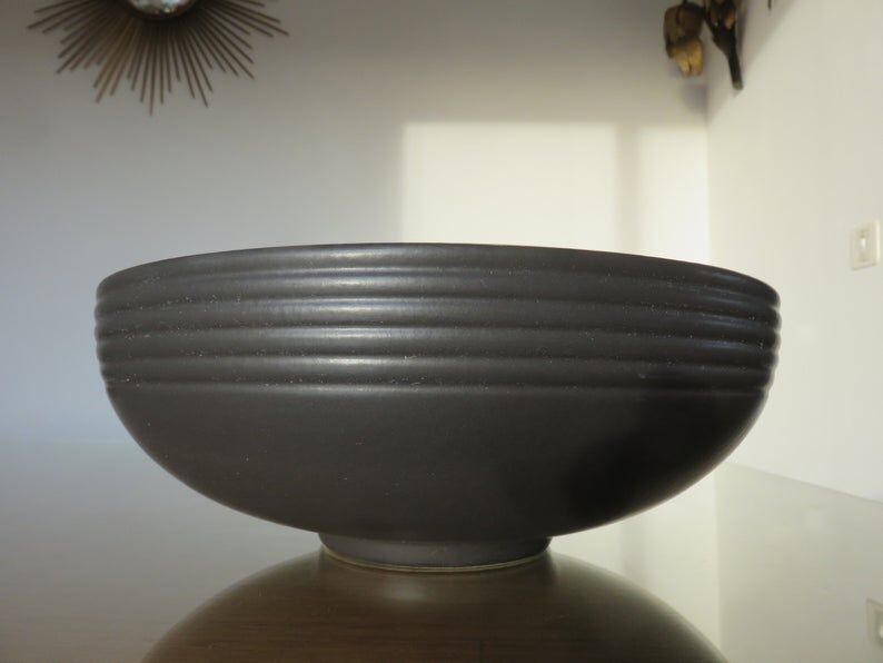 St Clement's matte black ceramic vase from the 1960s