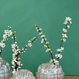 Set of three vintage glass flower holders