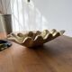 Immense wooden plate 1900 shell with golden patina