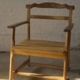 Ensemble de six fauteuils brutalistes en chêne massif 1960
