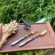 Salad cutlery in silver filled and horn early twentieth century