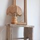 Italian Mid-Century Table Lamp, Pine Wood & Cane, Handcrafted, 1970s