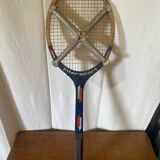 Old tennis racket intersport wood + vintage metal protection