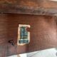 Wooden chair with Breton leather seat