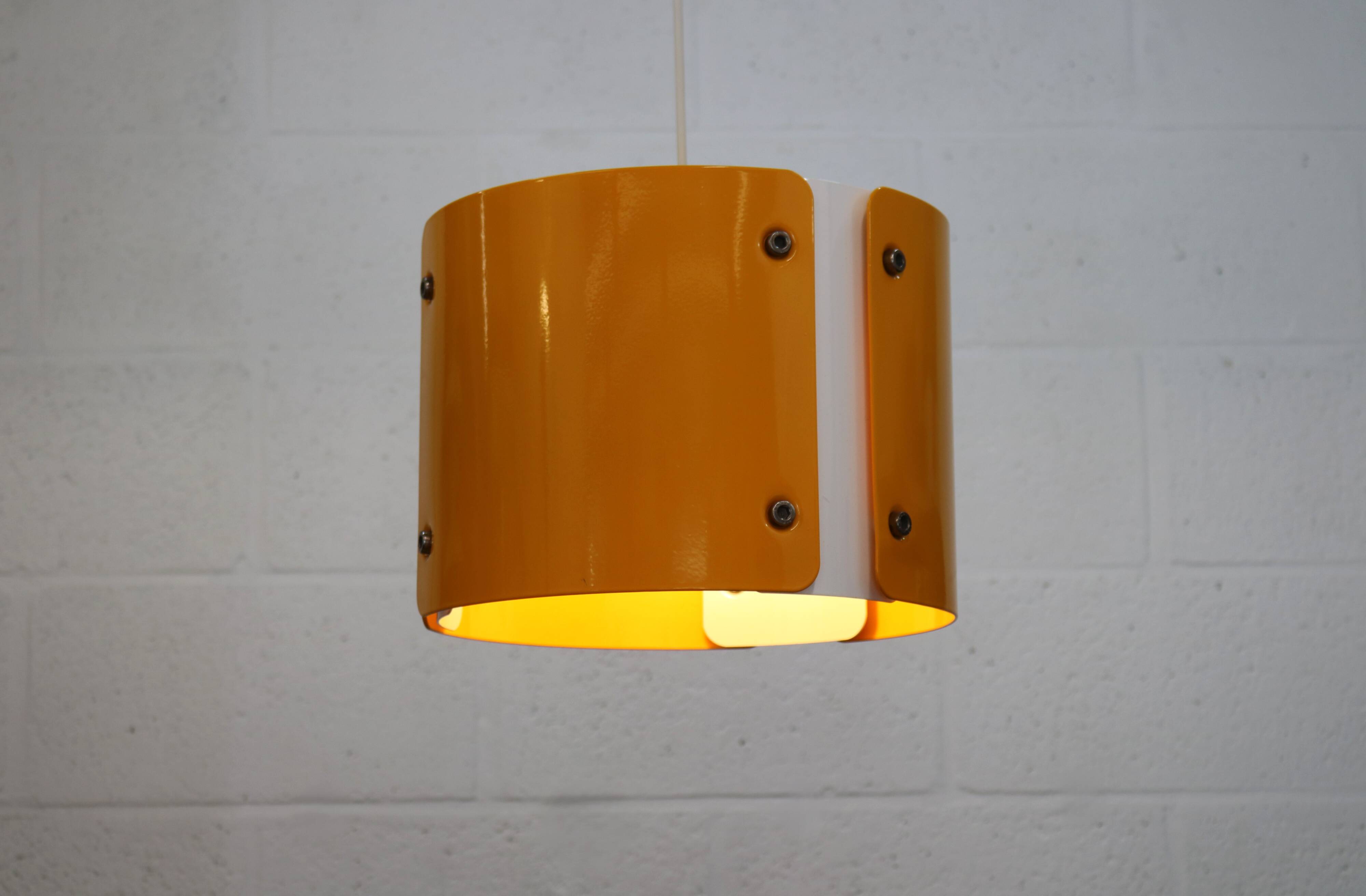 Modern Danish Pendant Lamp: Dark Yellow Metal, 1990s Design
