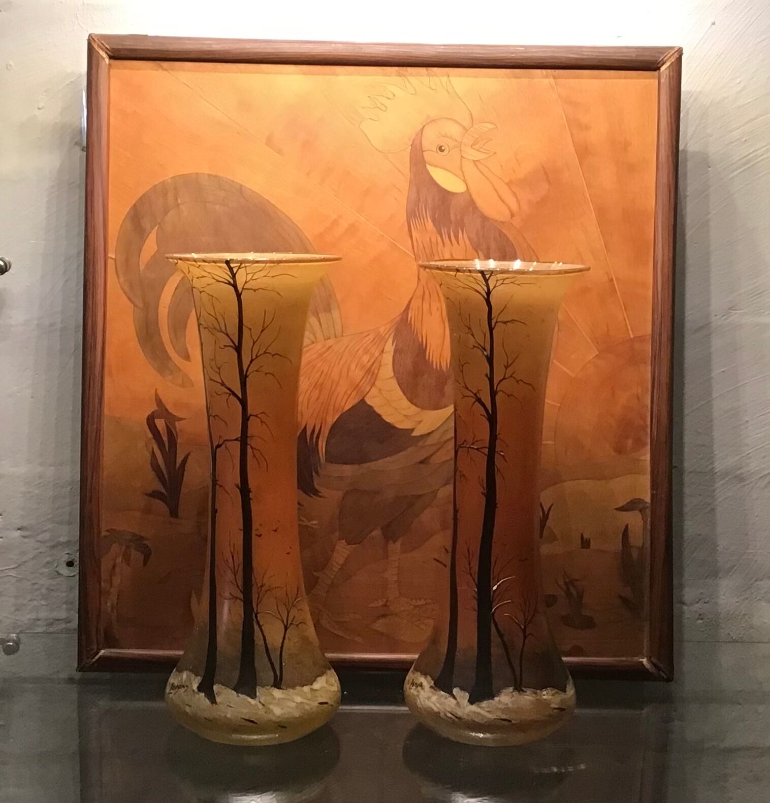 Pair of vases signed Legras