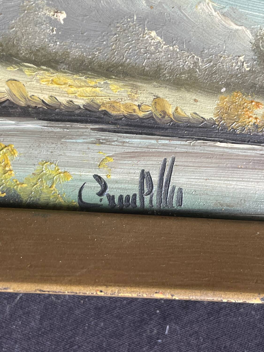 Two framed oil landscape paintings signed Campillo