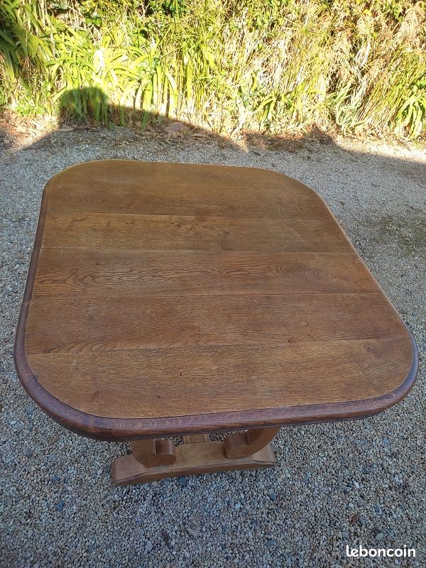 Table pieds berceau bois massif art déco dpc 0223100