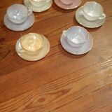 6 tasses vintage Arcopal modele Arlequin