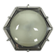 Veca, large exagonal ceiling lamp in glass and chrome. Italy 1970s