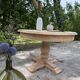Extendable round table made of solid oak