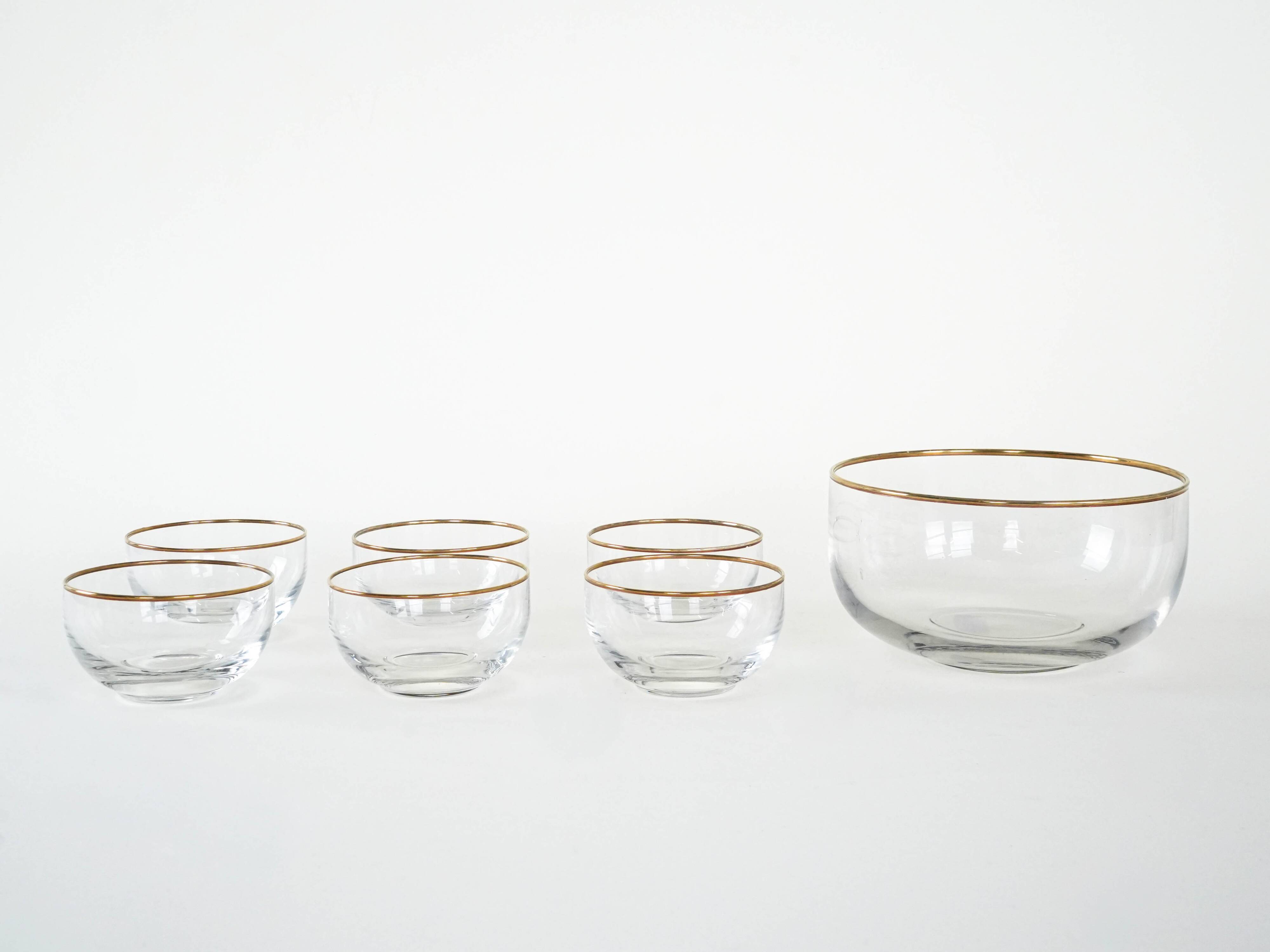 Glass serving set, Italian design, 1970s, made in Italy