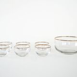Glass serving set, Italian design, 1970s, made in Italy