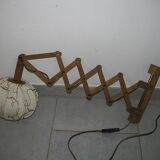 Applique murale/lampe à ciseaux. Holz Teak , Linus Bopp Limbach. Années 1970
