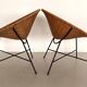 Pair of Rattan Lounge Chairs, Italy, 1970s