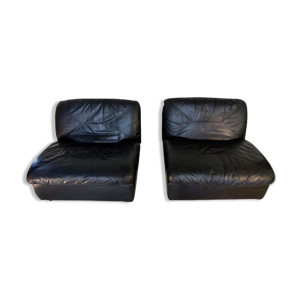 Paire chauffeuses cuir Ligne Roset