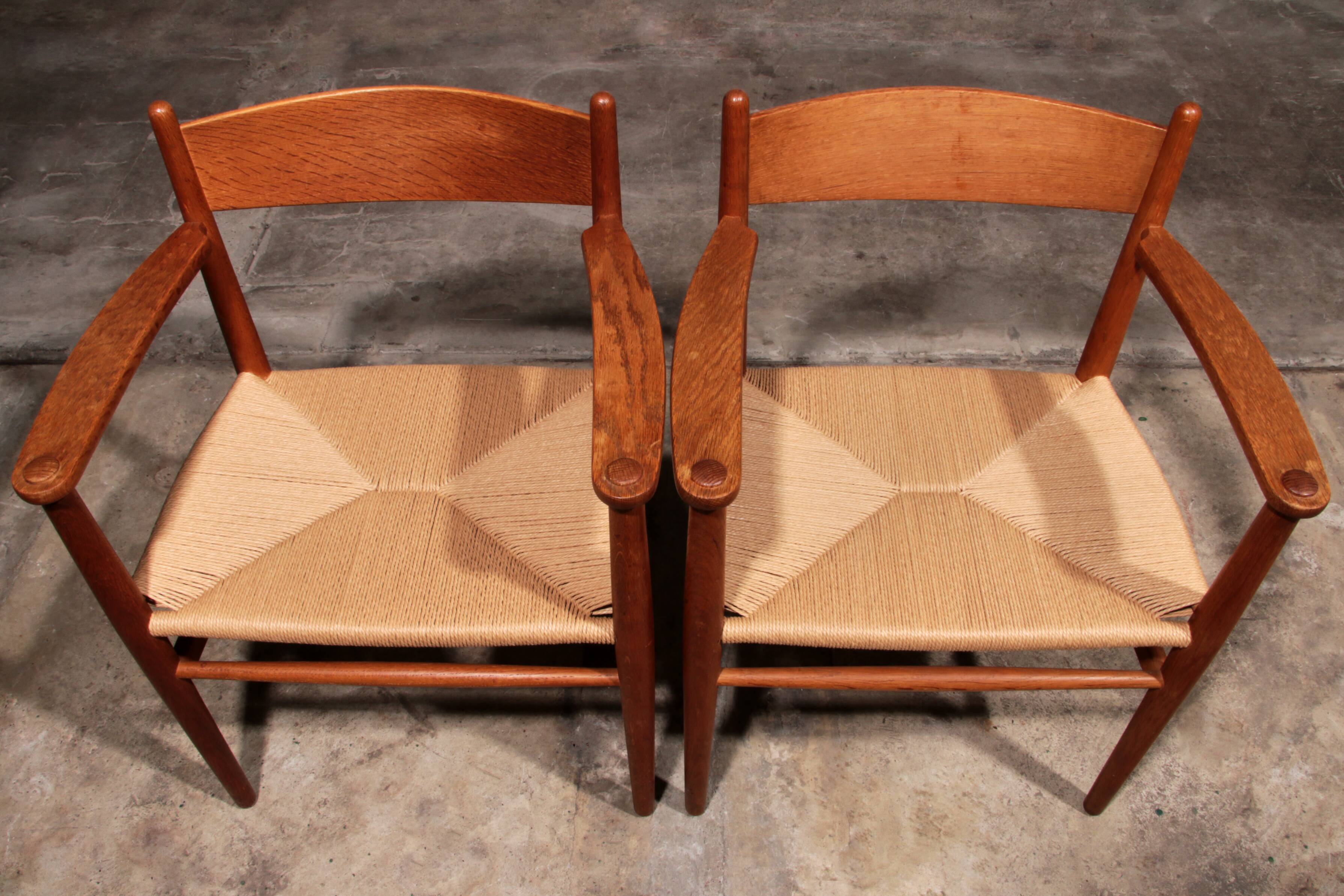 Dining Chairs by Hans Wegner for Carl Hansen & Søn,Denmark 2 CH37 and 2 CH36