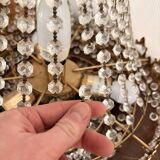 Antique Balloon Chandelier in Gilded Brass, Empire Style, 4 Lights