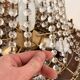 Antique Balloon Chandelier in Gilded Brass, Empire Style, 4 Lights