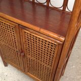Vintage wood sideboard and rattan canning
