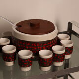 Punch set in ceramics - bowl & 11 cups - by Dümler & Breiden - Germany - 1960's