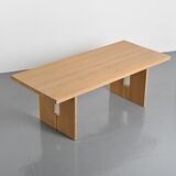 Console extensible dining table in cerused wood, 20th century