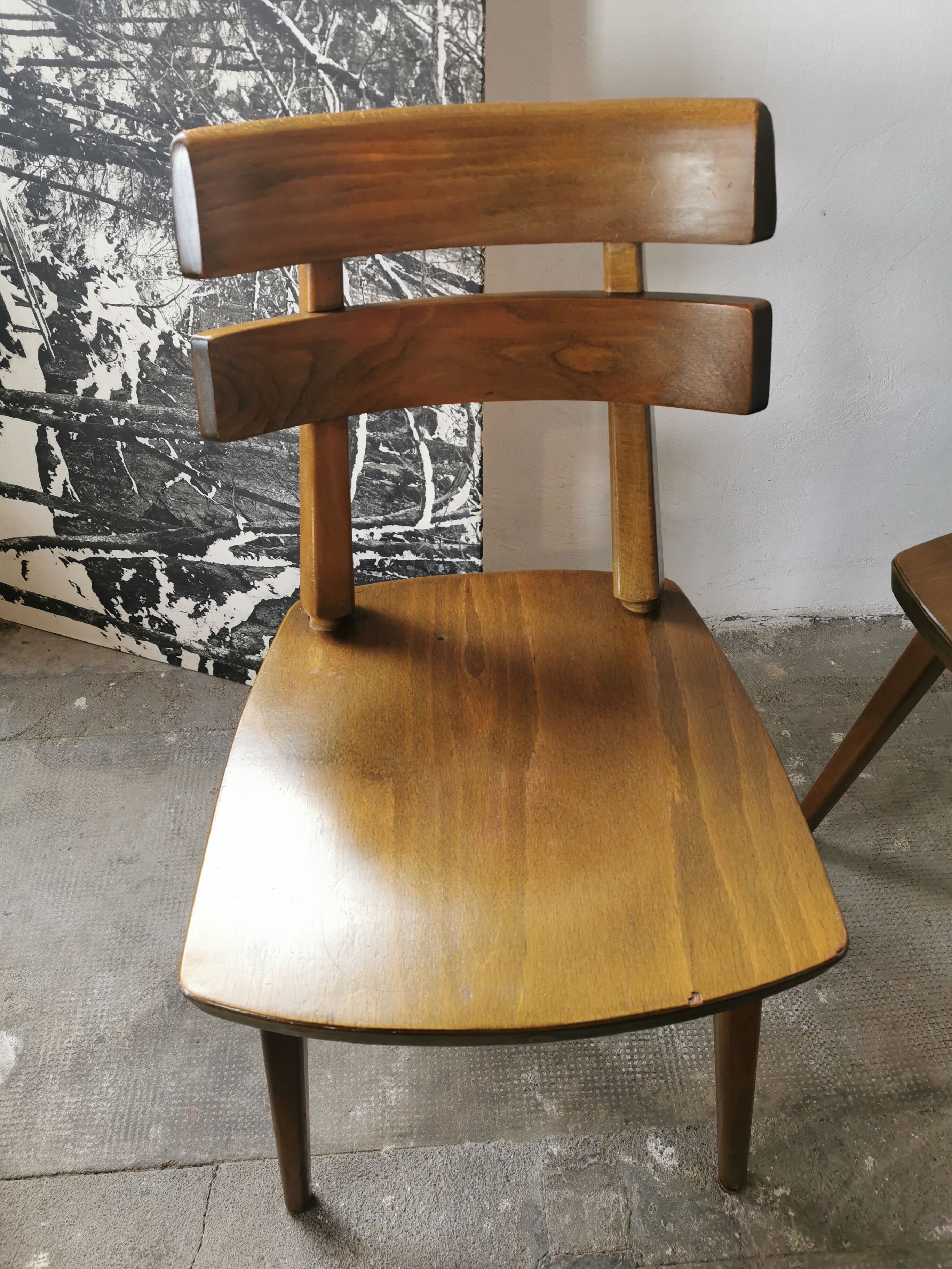 Set de 6 chaises tout bois 1960