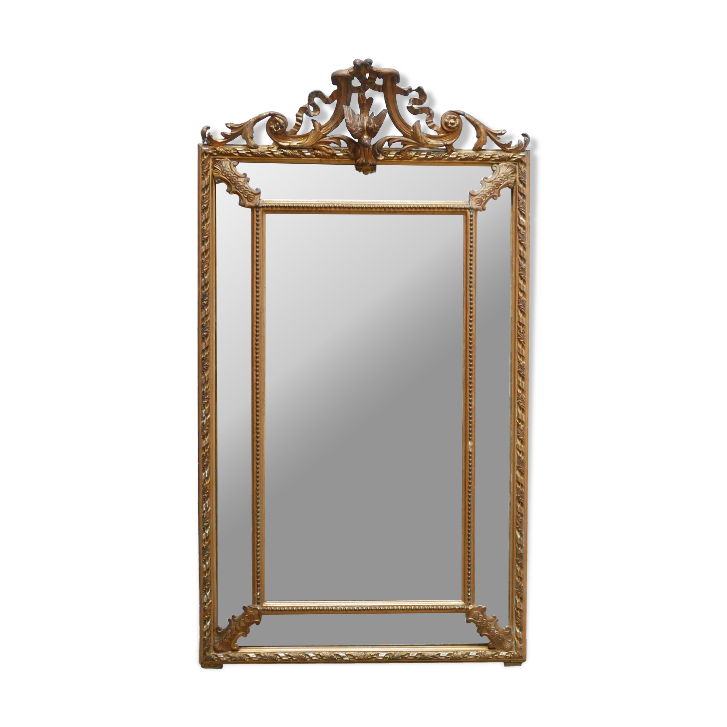 Old Napoleon III louis XV style mirror with parecloses 162cm x 90cm
