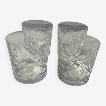 Ensemble de 4 verres à whisky gravés