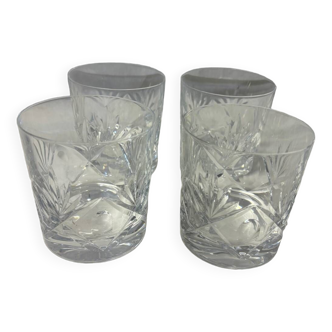 Set of 4 engraved whiskey glasses