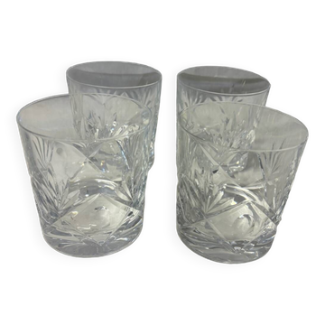 Set of 4 engraved whiskey glasses